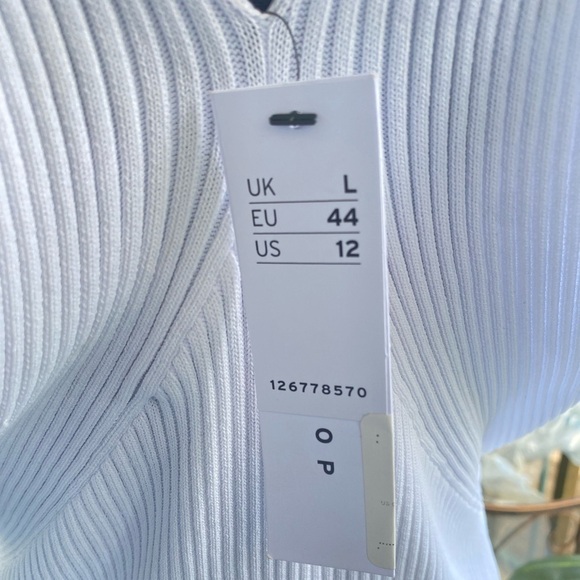 TOPSHOP White Ribbed Knit Tank Top Wide Straps Women’s Size Large NWT - Picture 3 of 7